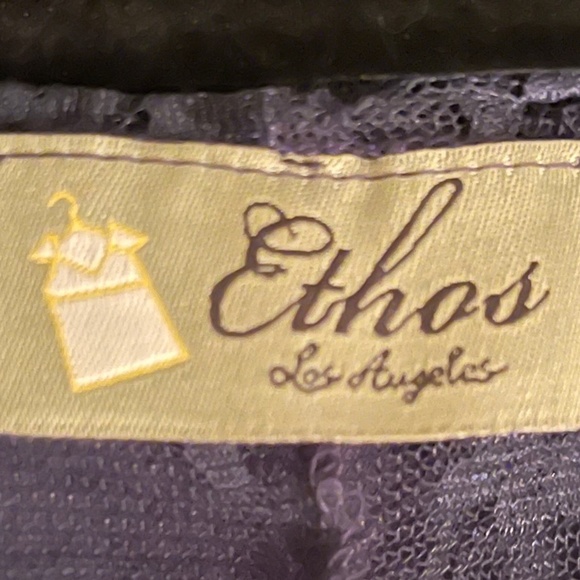 Purple Sheer Lace Victorian Tea Length Midi Dress - Picture 12 of 12